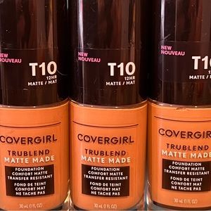 New Set of 3 Covergirl Trublend Matte Made Foundation Golden Amber T10 12 Hour